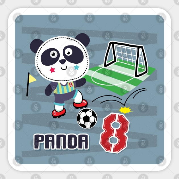 panda plays football 8 Sticker by TulipDesigns